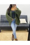 LARGE KNIT VEST WITH POCKET IN AH250120 MILITARY GREEN