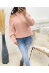 PULLOVER COL CROISE AH250125 ROSE