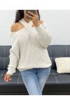 PULLOVER MIT UMHÄNGEKRAGEN AH250125 ECRU