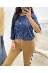 PRINTED SWEATER AH250113 NAVY BLUE