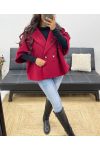 BURGUNDY AH250097 BUTTON COAT