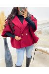 BURGUNDY AH250097 BUTTON COAT