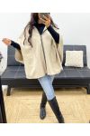 ZIPPED HOODED COAT AH250085 BEIGE