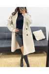 BRAIDED KNIT SLEEVE COAT AH250061 ECRU