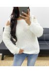 OFF-THE-SHOULDER SWEATER AH250167 WHITE