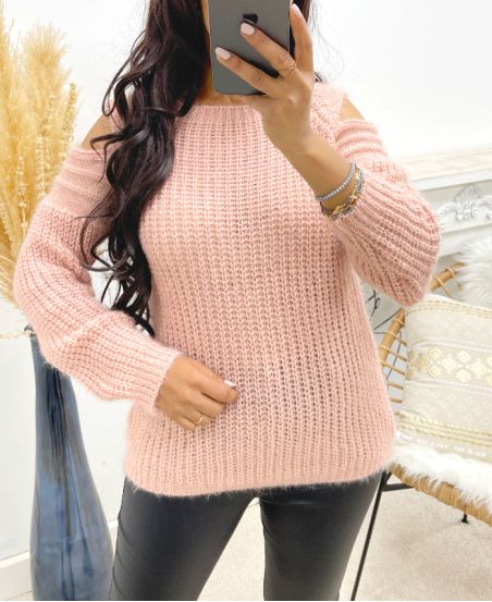 OFF-THE-SHOULDER SWEATER AH250167 PINK