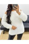 OFF-THE-SHOULDER SWEATER AH250167 WHITE