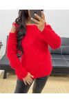 OFF-THE-SHOULDER SWEATER AH250167 RED