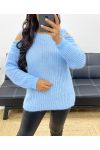 PULLOVER EPAULES DENUDEES AH250167 BLEU CIEL