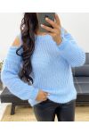 OFF-THE-SHOULDER JUMPER AH250167 SKY BLUE