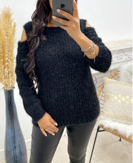 OFF-THE-SHOULDER SWEATER AH250167 BLACK