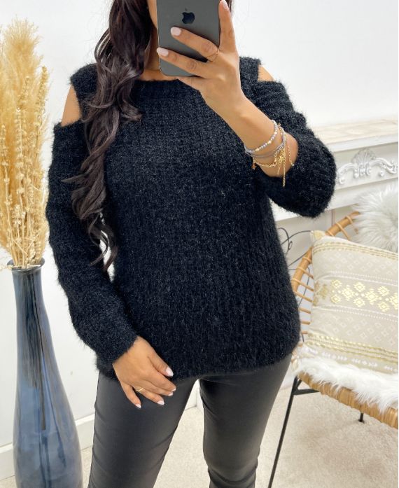 OFF-THE-SHOULDER SWEATER AH250167 BLACK