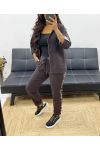 LEOPARD PASSENDE JACKE + HOSE SET AH250130 SCHOKOLADE