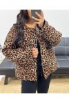 CHAQUETA ACOLCHADA AH250145 LEOPARDO OSCURO