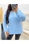 SOFT CABLE KNITTED JUMPER AH250150 SKY BLUE