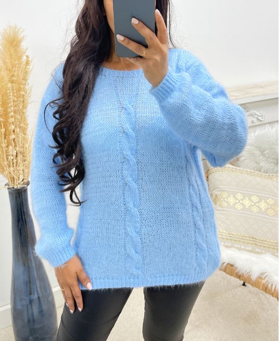 SOFT CABLE KNITTED JUMPER AH250150 SKY BLUE