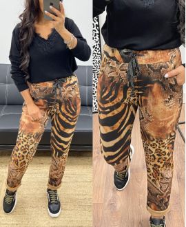 PANTALÓN JOGG DE ANTE ANIMAL PRINT AH250135