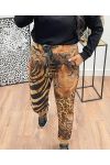 ANIMAL PRINT SUEDE JOGG PANTS AH250135