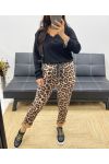 ANIMAL PRINT SUEDE JOGG PANTS AH250134