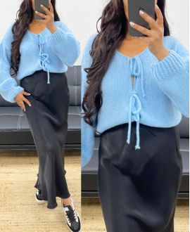 SWEATER KNOT CARDIGAN AH250141 SKY BLUE