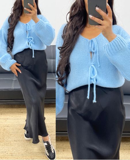 SWEATER KNOT CARDIGAN AH250141 SKY BLUE