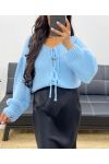 SWEATER KNOT CARDIGAN AH250141 SKY BLUE