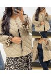 QUILTED JACKET WITH LEOPARD LINING AH250168 BEIGE