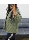 QUILTED JACKET WITH LEOPARD LINING AH250168 GREEN