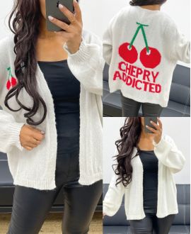 CHERRY ADDICTED AH250160 BEIGE CARDIGAN