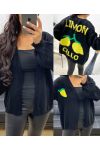 LIMONCELLO AH250179 BLACK CARDIGAN