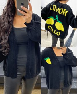 LIMONCELLO AH250179 BLACK CARDIGAN