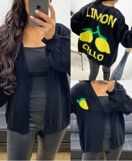 LIMONCELLO AH250179 BLACK CARDIGAN