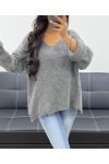 OVERSIZED KNIT SWEATER AH250027 DARK GREY