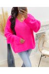 OVERSIZE-STRICKPULLOVER AH250027 FUSHIA