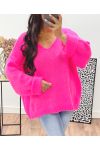 OVERSIZE-STRICKPULLOVER AH250027 FUSHIA