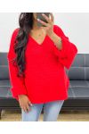 JERSEY DE PUNTO OVERSIZE AH250027 ROJO