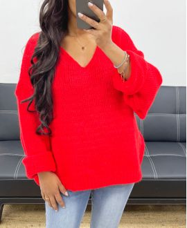 OVERSIZED KNITTED SWEATER AH250027 RED