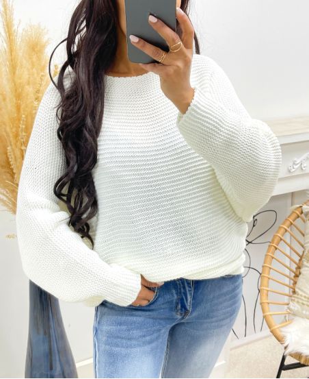 KNIT PULLOVER AH250191 WHITE