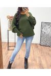 KNITTED SWEATER AH250191 MILITARY GREEN