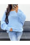 SKY BLUE AH250191 KNIT SWEATER