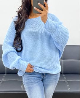 PULLOVER MAILLE AH250191 BLEU CIEL