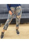 SUEDE PRINT PANTS AH250194 BLUE