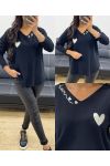 HEART LOVE SEAMLESS KNIT SWEATER AH250220 BLACK