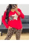 SEAMLESS KNITTED SWEATER AH250198 RED