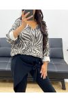 LIGHTWEIGHT ZEBRA V-NECK SWEATER AH250201