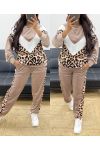 ENSEMBLE VELOUR LEOPARD AH250251 TAUPE