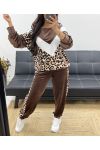 ENSEMBLE VELOUR LEOPARD AH250251 CHOCOLAT