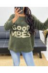 GOOD VIBES PULLOVER AH250264 MILITÄRGRÜN