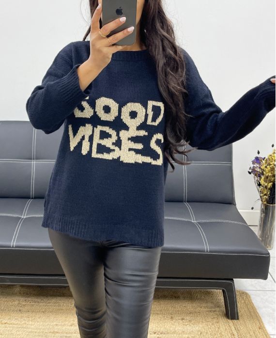 GOOD VIBES JUMPER AH250264 NAVY BLUE