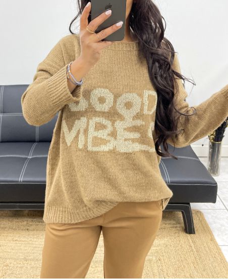 GOOD VIBES PULLOVER AH250264 CAMEL